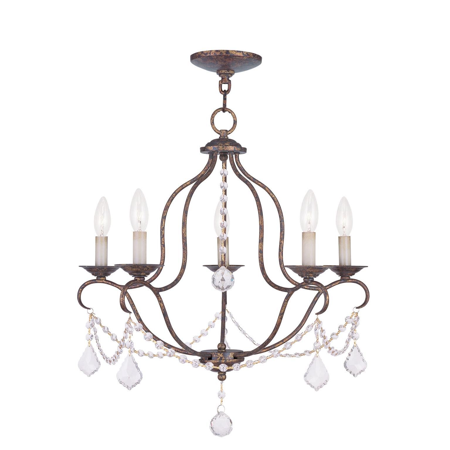 Chesterfield 22 Inch 5 Light Mini Chandelier by Livex Lighting